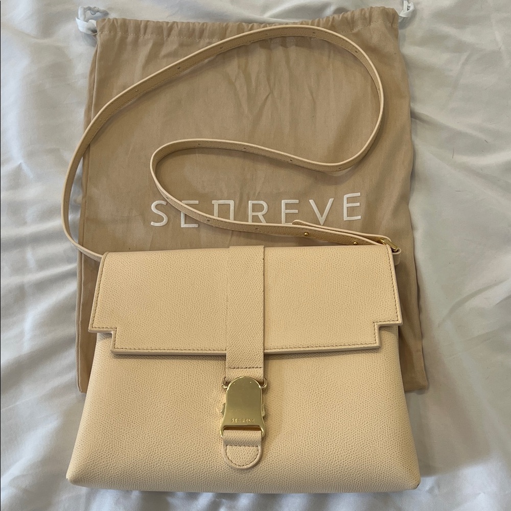 Senreve Cadence Cream Leather Crossbody Bag